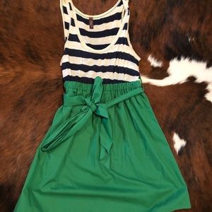 Summer Dress - green/navy/cream